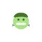Abstract flat design halloween zombie emoji icon