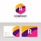 Abstract flat hexagon shape R logo letter iconic sign vector