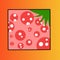 Abstract flat square strawberry