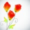 Abstract floral background, elegant tulips flowers.