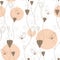 Abstract floral butterfly seamless pattern
