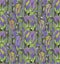 Abstract floral funky seamless pattern. Textured background