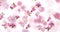 Abstract floral motion background animation of sakura cherry flowers