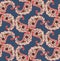 Abstract floral ornamnet. Swirl leaf ornamental tiled pattern.