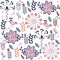 Abstract floral seamless adorable gentle elegance pattern with