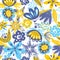 Abstract floral seamless pattern