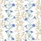 Abstract floral seamless pattern hand drawing on white background.