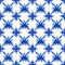 Abstract floral seamless trellis pattern, blue white gzhel fishnet