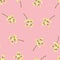 Abstract flowers seamless patterns on pink background. Design for paper, cover, fabric, interior decor and other users.