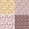 Abstract flowers seamless patterns, wedding lace backgrounds set
