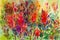 Abstract flowers watercolor painting colorful of beauty flowers