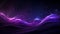 Abstract flowing neon wave purple background. Neural network AI generated