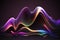 Abstract Fluid 3d Render Holographic Wave. Wine Dregs Gradient Design for Banners, Backgrounds, Wallpapers. Generative Ai
