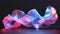 Abstract fluid iridescent holographic neon curved wave in motion background. Luminous 3D shape on gradient backdrop