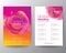 Abstract fluid orange magenta circle shape colors on vivid gradient background template for Brochure, Flyer, Poster, leaflet