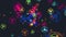 Abstract flying colorful glow cubes particles animation