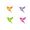 Abstract flying humming bird logo vector design