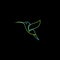 Abstract flying humming bird logo vector design