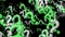 Abstract flying Question marks in green and white