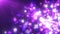 Abstract flying small purple glowing glass squares shiny energetic magical on a dark background. Abstract background. Video in