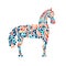 Abstract folk horse ornate for your design