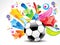 Abstract football with colorful star