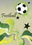 Abstract football poster .Green background