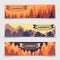 Abstract forest horizontal banners template - banners with trees design