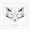 Abstract fox head emblem icon design with elegant line shapes style.