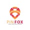 Abstract Fox Pin Mark Logo Design Premium Stock Vector Illustration