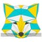 Abstract fox on white background. Polygonal triangle geometric illustration