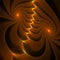 Abstract fractal art brown light two spirals and mystic shapes