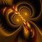 Abstract fractal art brown light two spirals and mystic shapes