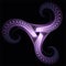 Abstract fractal art symmetric mysterious violet strange triple snake