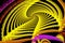 Abstract fractal computer image of a background of multicolored curves spiraling to infinity