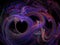 Abstract fractal curves of heart purple lines