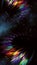 Abstract fractal fantastic space background with lightning. Vertical banner. Gadget screen wallpaper