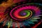 Abstract fractal fantasy multicolored spiral.