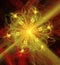 Abstract fractal futuristic golden flower