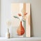 Abstract Frame With Vase: Earthy Color Palette And Detailed Foliage