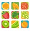 Abstract fruit and vegetable icons