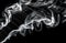 Abstract fume pattern: white smoke swirls and curves