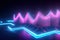 abstract futuristic background with pink blue glowing neon moving high speed wave Zigzag lines and bokeh lights. Data transfer