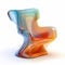 Abstract Futuristic Chromatic Waves Chair - Algorithmic Art