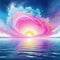 abstract futuristic fantasy pink shape isolated on a transparent