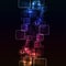 Abstract futuristic glowing squares background, Abstract art design wallpaper.