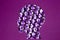 abstract futuristic purple head on purple background, creative art modern design, network data from head