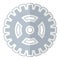 Abstract Gear Wheel Flat Icon on White