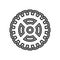 Abstract Gear Wheel Outline Icon on White