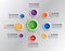 Abstract gears infographic. Mechanism with integrated gears and